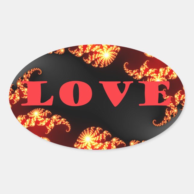 Beautiful amazing  colourful  universe Love text  Oval Sticker (Front)