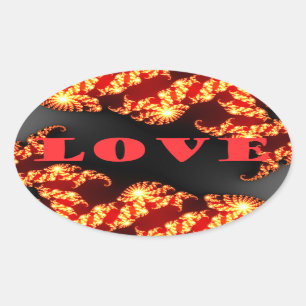 Beautiful amazing  colourful  universe Love text  Oval Sticker