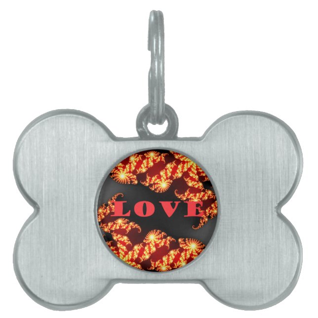 Beautiful amazing  colourful  universe Love text  Pet Tag (Front)