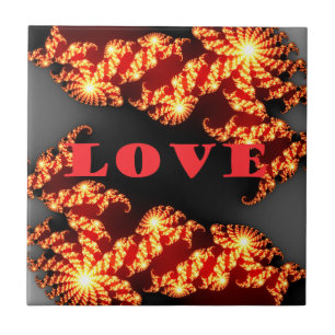 Beautiful amazing  colourful  universe Love text  Tile