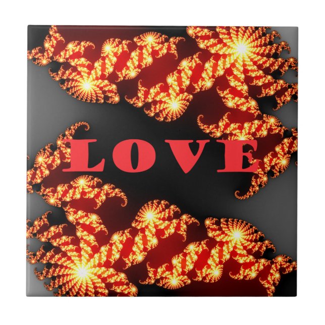 Beautiful amazing  colourful  universe Love text  Tile (Front)
