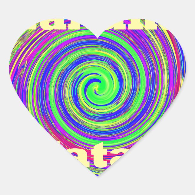 Beautiful Amazing Colourful  Whirl Vector Geometri Heart Sticker (Front)
