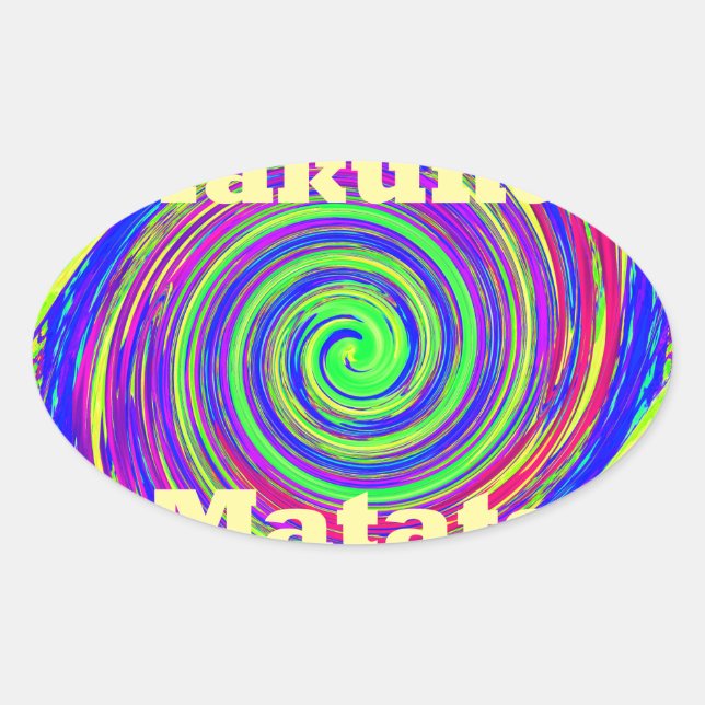 Beautiful Amazing Colourful  Whirl Vector Geometri Oval Sticker (Front)