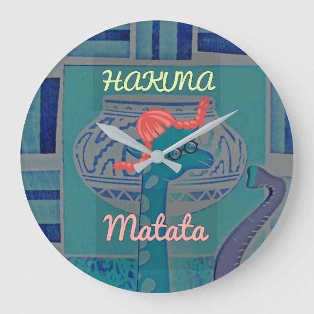 Beautiful amazing cute girly funny giraffe graphic large clock (Front)