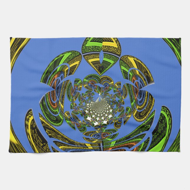 Beautiful amazing cute nice African Blue Design Tea Towel (Horizontal)