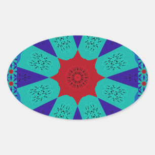 Beautiful Amazing Egyptian Feminine Design Colour Oval Sticker