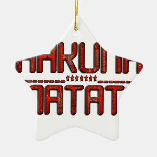 Beautiful Amazing Embossed Red Hakuna Matata Text  Ceramic Tree Decoration