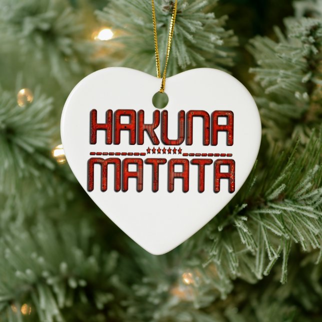 Beautiful Amazing Embossed Red Hakuna Matata Text  Ceramic Tree Decoration (Tree)