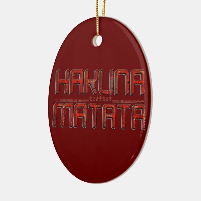 Beautiful Amazing Embossed Red Hakuna Matata Text  Ceramic Tree Decoration (Left)