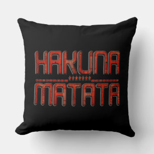 Beautiful Amazing Embossed Red Hakuna Matata Text  Cushion