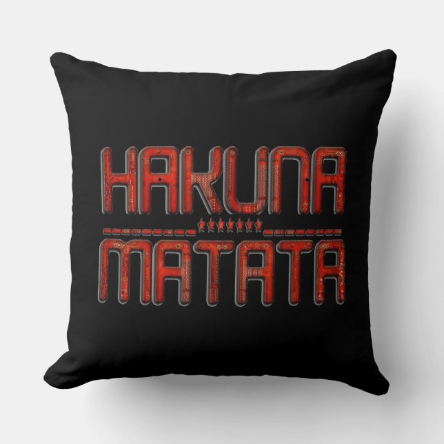 Beautiful Amazing Embossed Red Hakuna Matata Text  Cushion (Front)