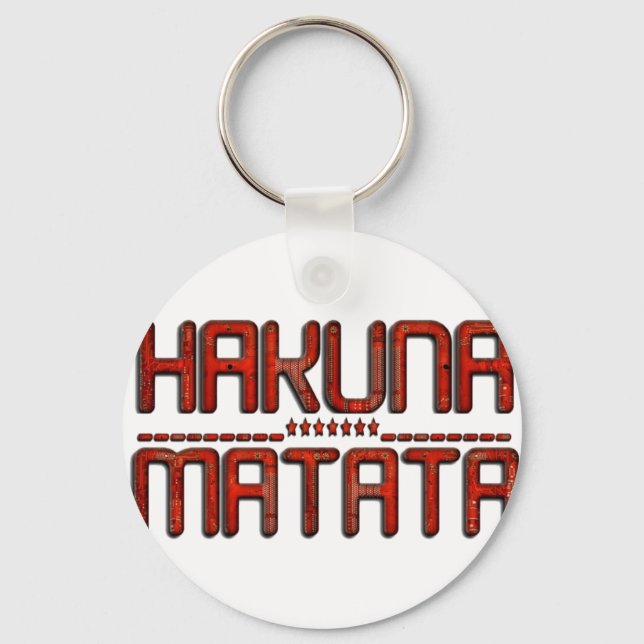 Beautiful Amazing Embossed Red Hakuna Matata Text  Key Ring (Front)
