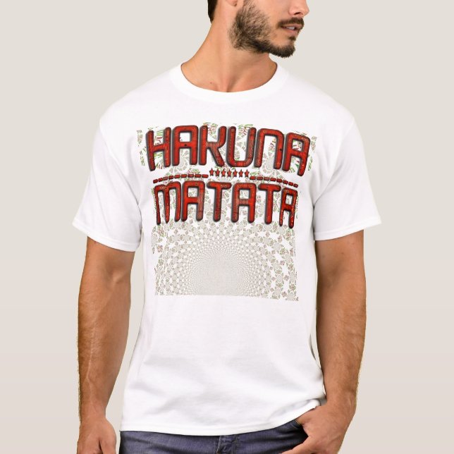 Beautiful Amazing Embossed Red Hakuna Matata Text  T-Shirt (Front)