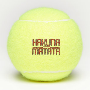 Beautiful Amazing Embossed Red Hakuna Matata Text  Tennis Balls