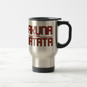Beautiful Amazing Embossed Red Hakuna Matata Text  Travel Mug