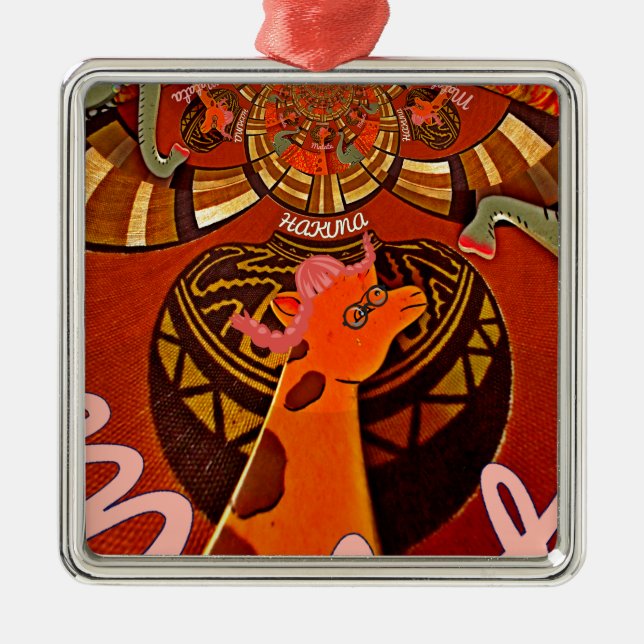 Beautiful Amazing Giraffe  love safari animals  Metal Tree Decoration (Front)