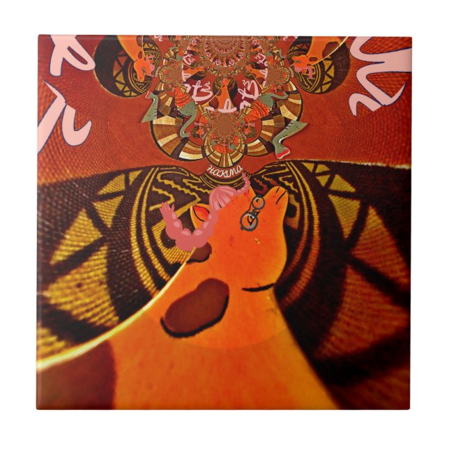 Beautiful Amazing Giraffe  love safari animals  Tile (Front)