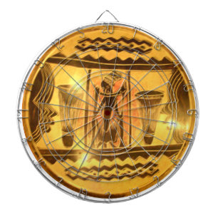 Beautiful Amazing Golden Red African Drummers Dartboard