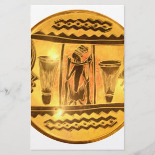 Beautiful Amazing Golden Red African Drummers Stationery