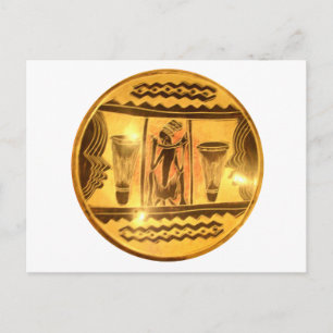 Beautiful Amazing Golden Red African Ethnic Art Postcard