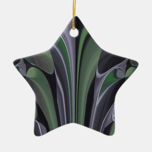 Beautiful Amazing Green Aurora Texture Art Design Ceramic Tree Decoration (Front)