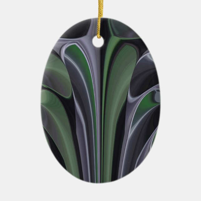 Beautiful Amazing Green Aurora Texture Art Design Ceramic Tree Decoration (Front)