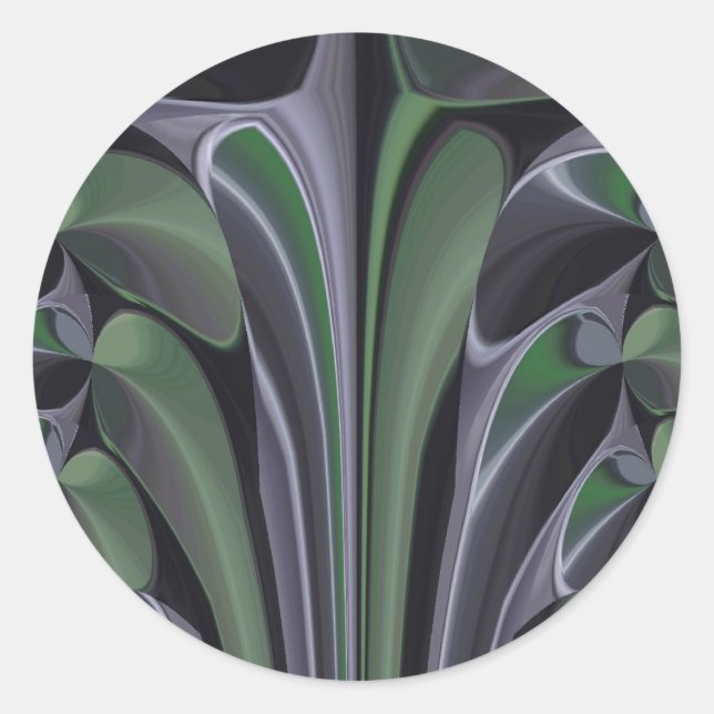 Beautiful Amazing Green Aurora Texture Art Design Classic Round Sticker (Front)