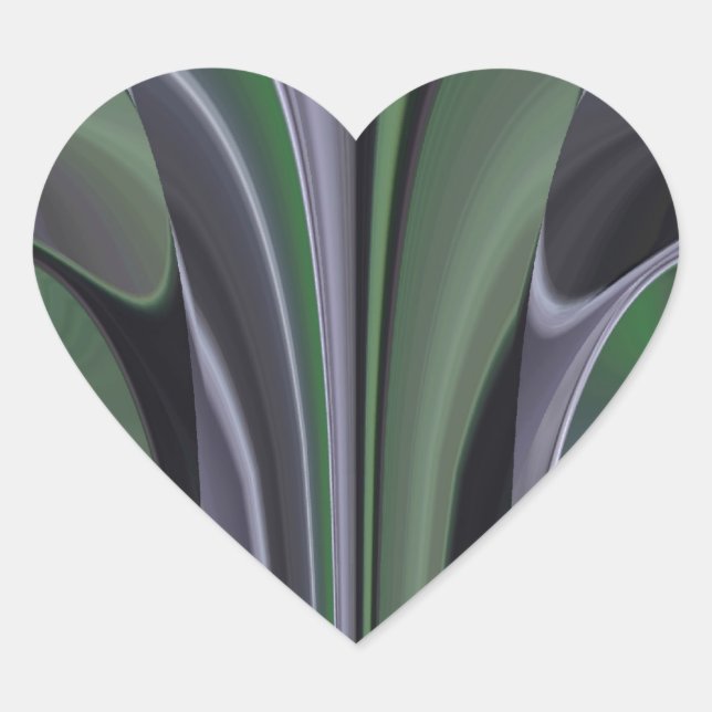 Beautiful Amazing Green Aurora Texture Art Design Heart Sticker (Front)