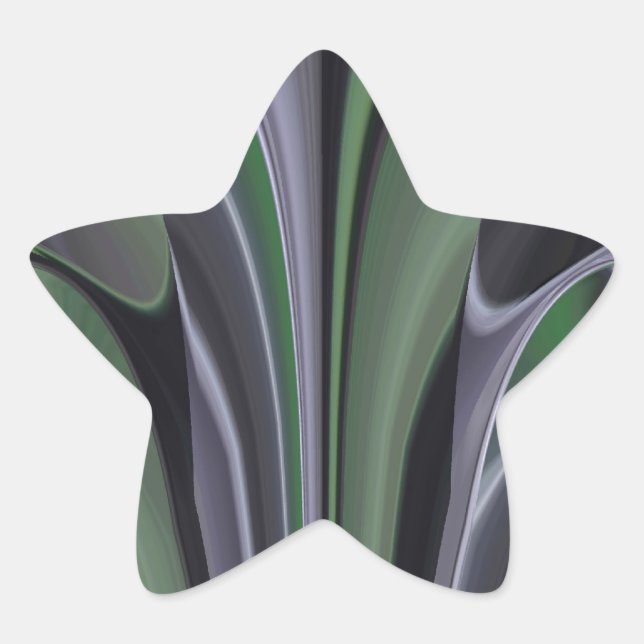 Beautiful Amazing Green Aurora Texture Art Design Star Sticker (Front)