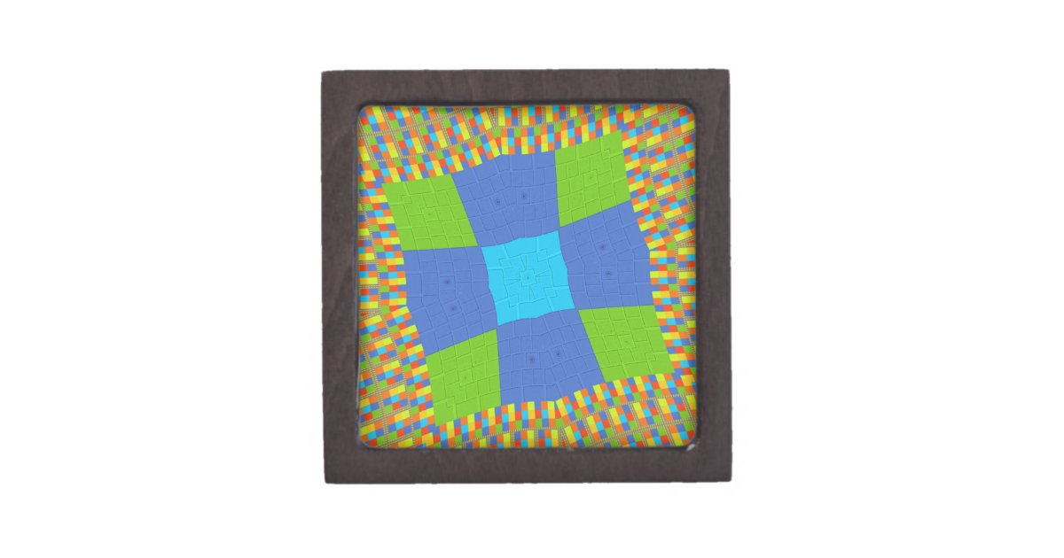 Beautiful Amazing Green Blue Cyan Art Print Design Keepsake Box | Zazzle