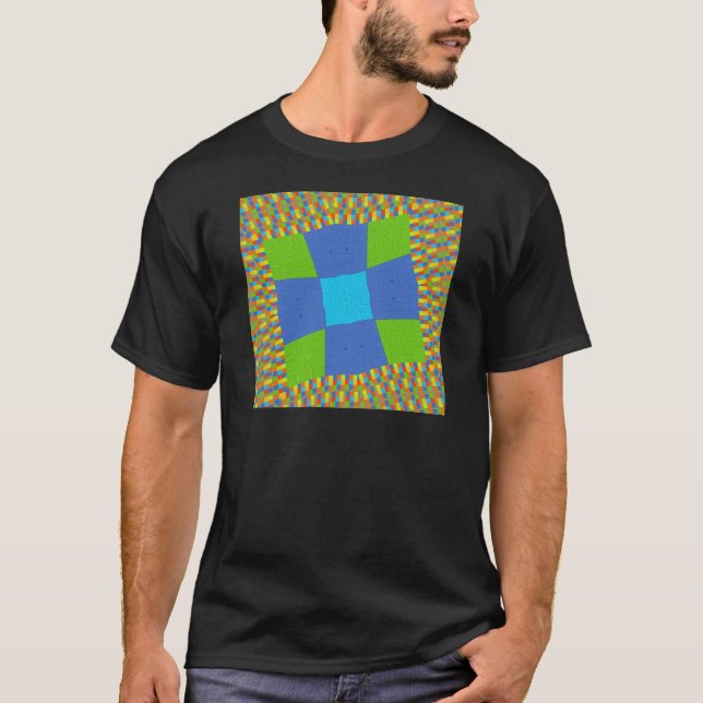 Beautiful Amazing Green Blue Cyan Art Print Design T-Shirt (Front)