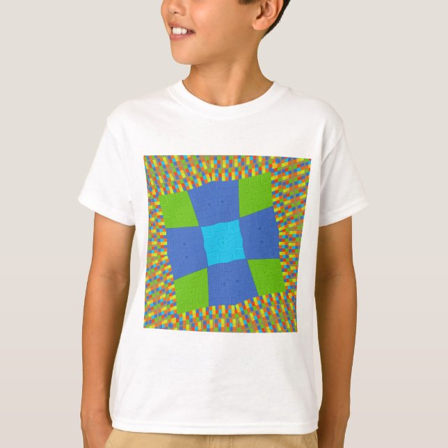 Beautiful Amazing Green Blue Cyan Art Print Design T-Shirt (Front)