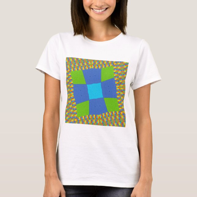 Beautiful Amazing Green Blue Cyan Art Print Design T-Shirt (Front)