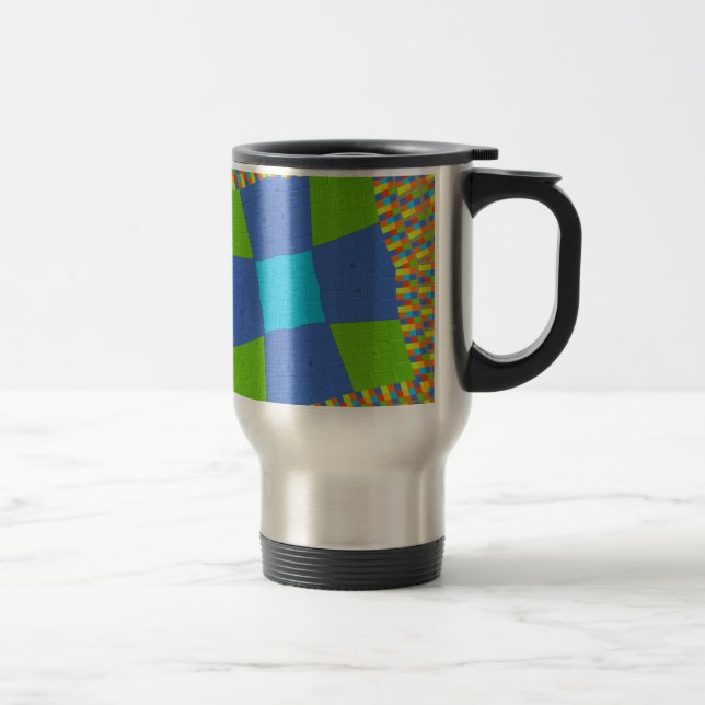 Beautiful Amazing Green Blue Cyan Art Print Design Travel Mug (Right)