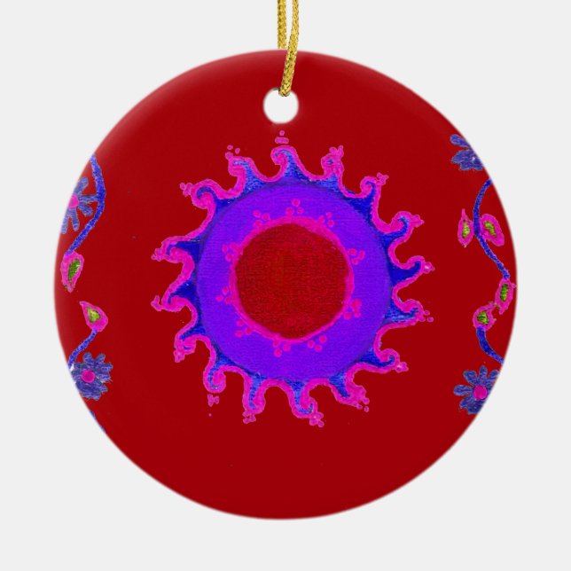Beautiful amazing India Motif Mendi Art Design Christmas Ornament (Front)