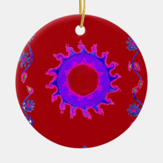 Beautiful amazing India Motif Mendi Art Design Christmas Tree Decoration (Front)