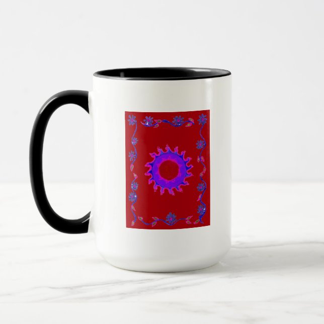 Beautiful Amazing Indian Motif Mehndi Maroon Art.  Mug (Left)