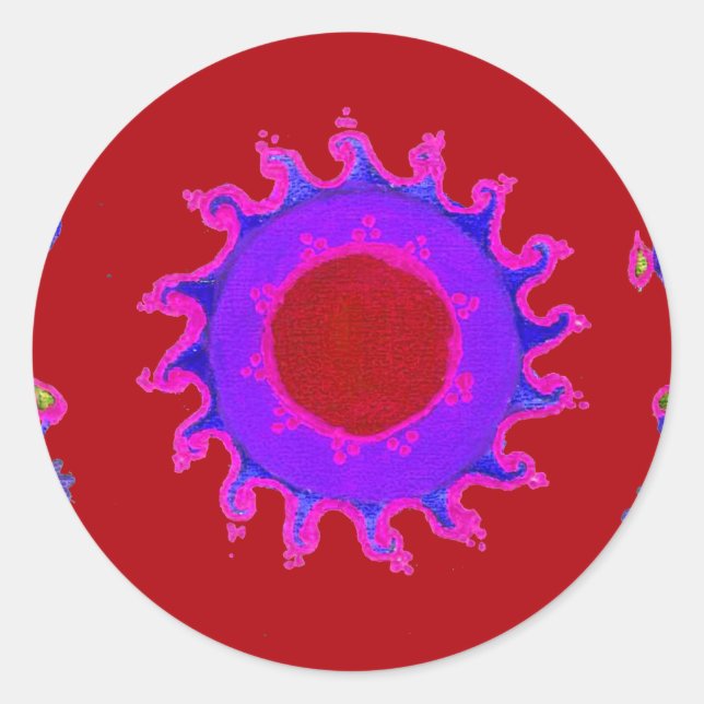 Beautiful Amazing Indian Motif Mehndi Maroon Art.  Sticker (Front)