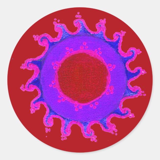 Beautiful Amazing Indian Motif Mehndi Maroon Art.  Sticker (Front)