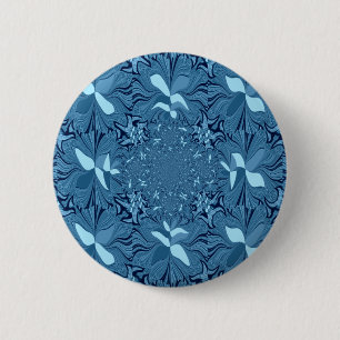 Beautiful Amazing Iridescent Blue Kaleidoscope Art 6 Cm Round Badge