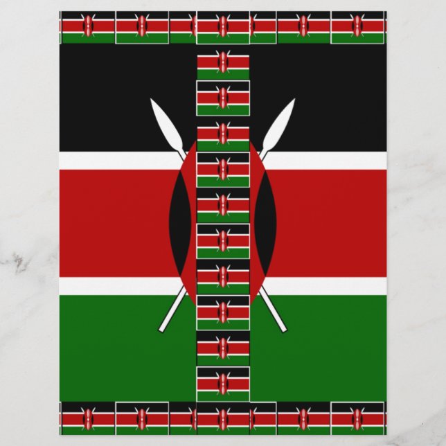 Beautiful amazing  Kenya Seamless Flags border art (Front)