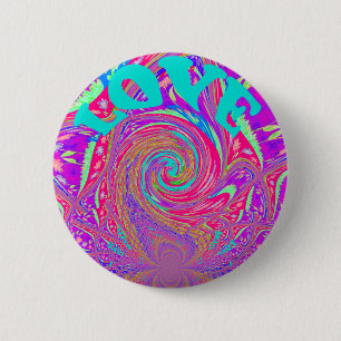 Beautiful Amazing Love Whirl Text Art Print Design 6 Cm Round Badge