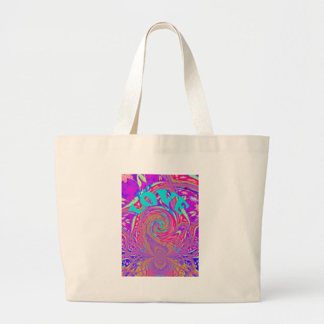Beautiful Amazing Love Whirl Text Art Print Design Large Tote Bag (Front)