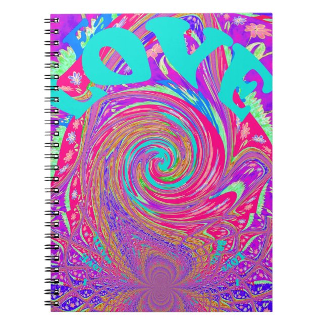 Beautiful Amazing Love Whirl Text Art Print Design Notebook (Front)