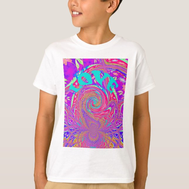 Beautiful Amazing Love Whirl Text Art Print Design T-Shirt (Front)
