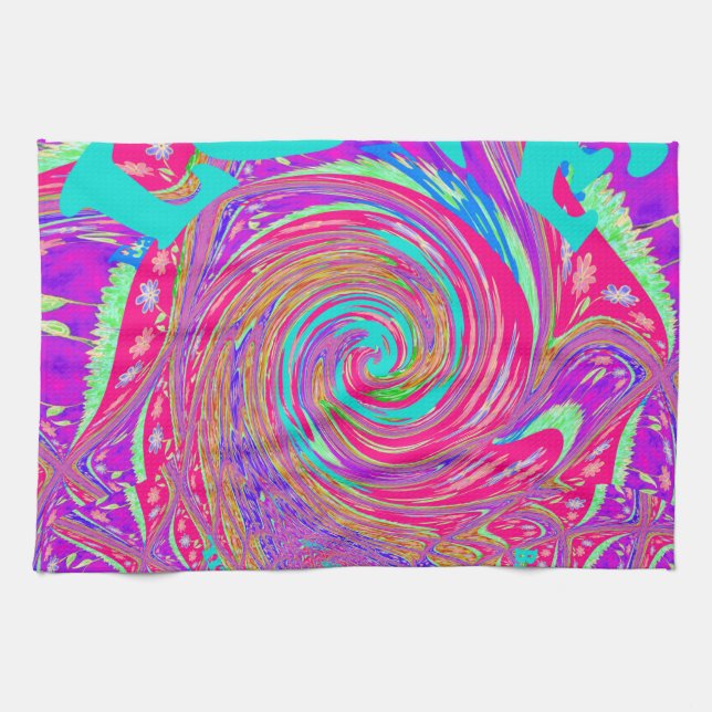 Beautiful Amazing Love Whirl Text Art Print Design Tea Towel (Horizontal)