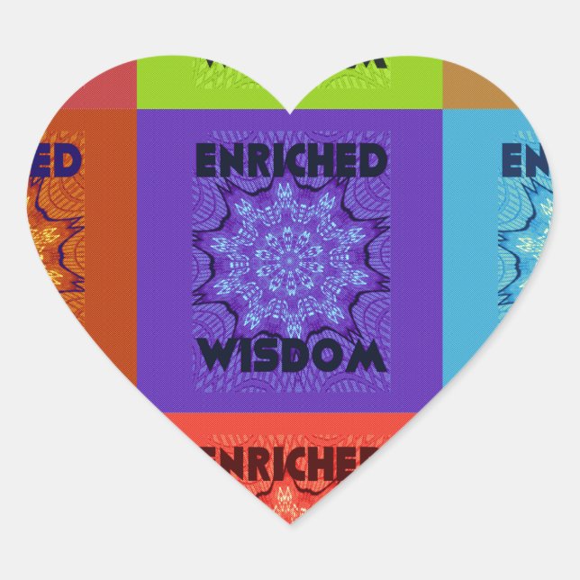 Beautiful Amazing  Lovely Pop Art Print: Enriched  Heart Sticker (Front)