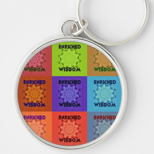 Beautiful Amazing  Lovely Pop Art Print: Enriched  Key Ring (Front)