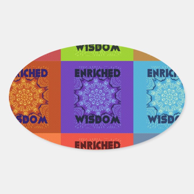 Beautiful Amazing  Lovely Pop Art Print: Enriched  Oval Sticker (Front)