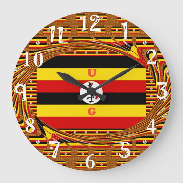 Beautiful amazing Lovely Uganda ideas Large Clock (Front)
